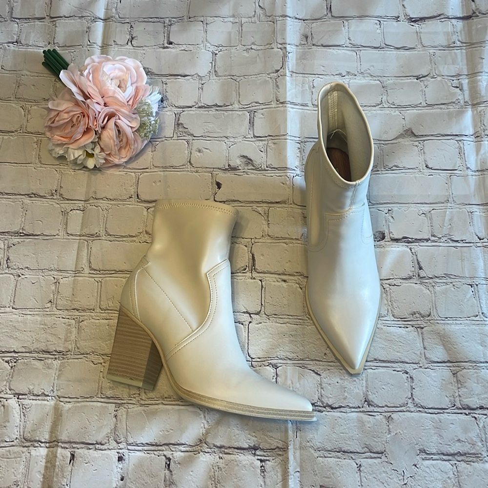 MIA Cream Heeled Booties
